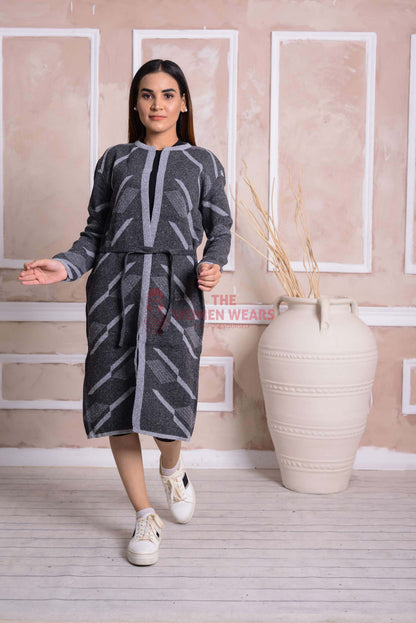 Gunmetal Belted Cardigan CGN40 product view 1