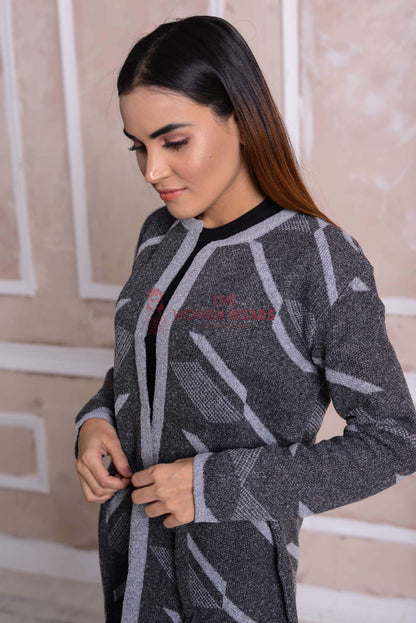 Gunmetal Belted Cardigan CGN40 product view 3