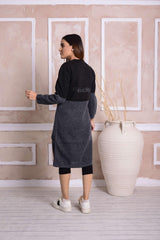 Charcoal Grey Black Belted Cardigan CGN65 product view 2