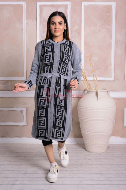 Regent Grey Belted Cardigan CGN51 product view 1