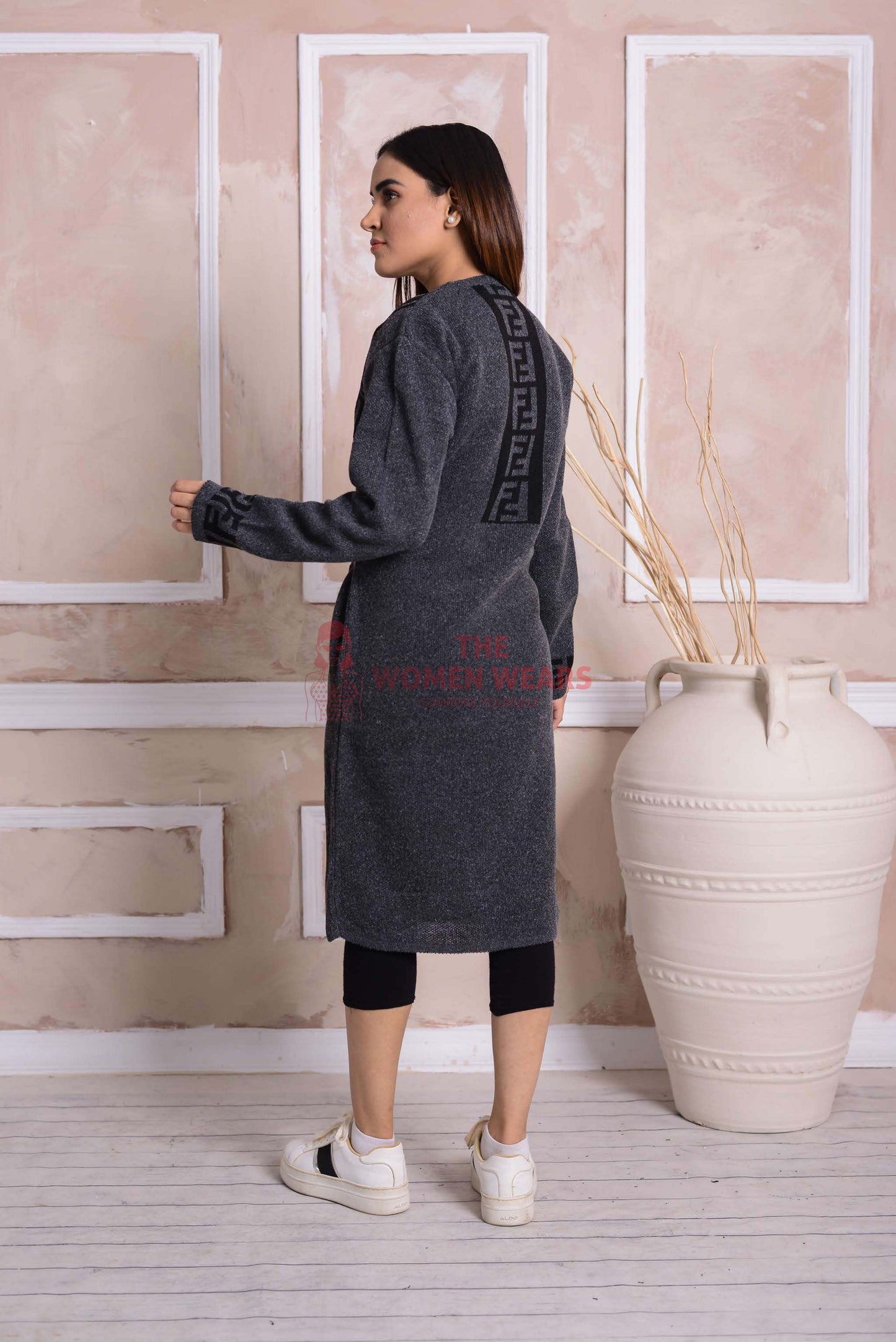 Imported Front Open Bleached Cedar Cozy Belted Cardigan Sweater - (CGN52)