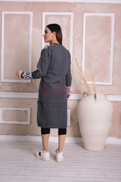 Charcoal Grey Belted Cardigan CGN49 product view 2