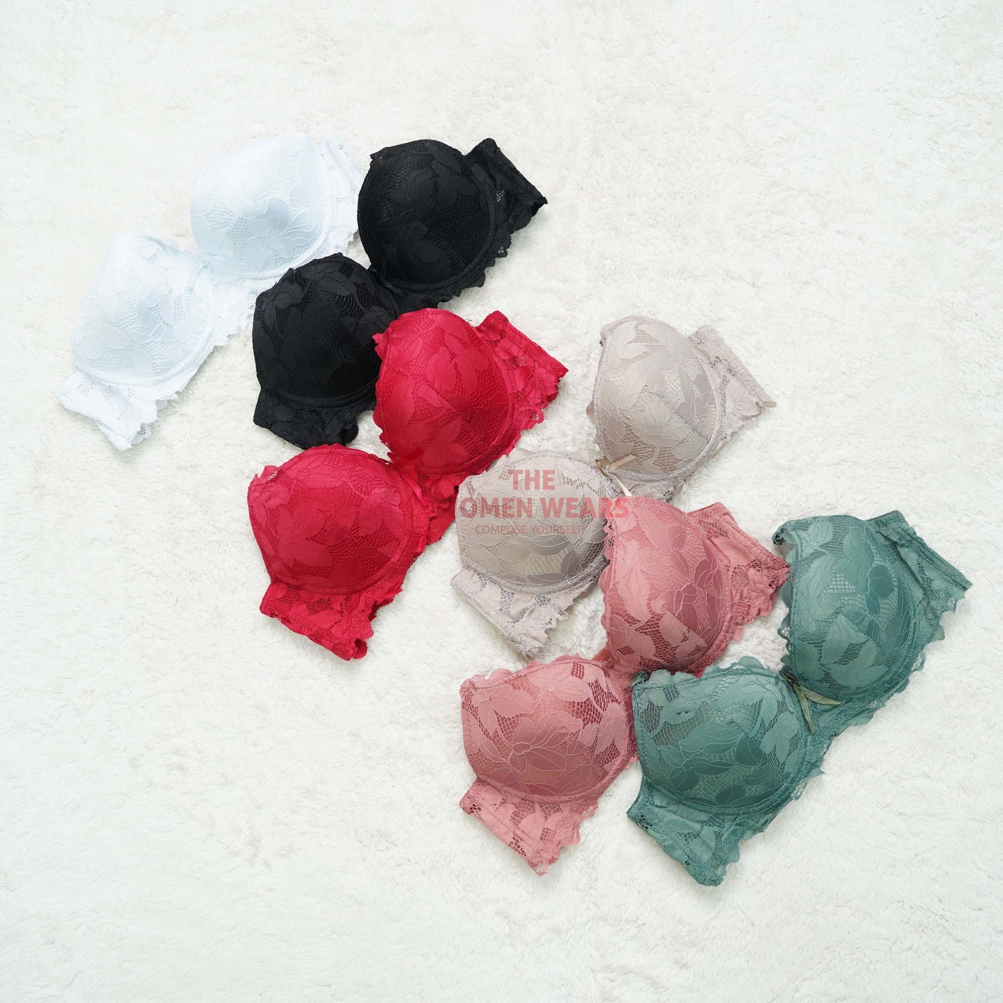 Womens Double Pushup Padded Lace Bra (REF-77002)