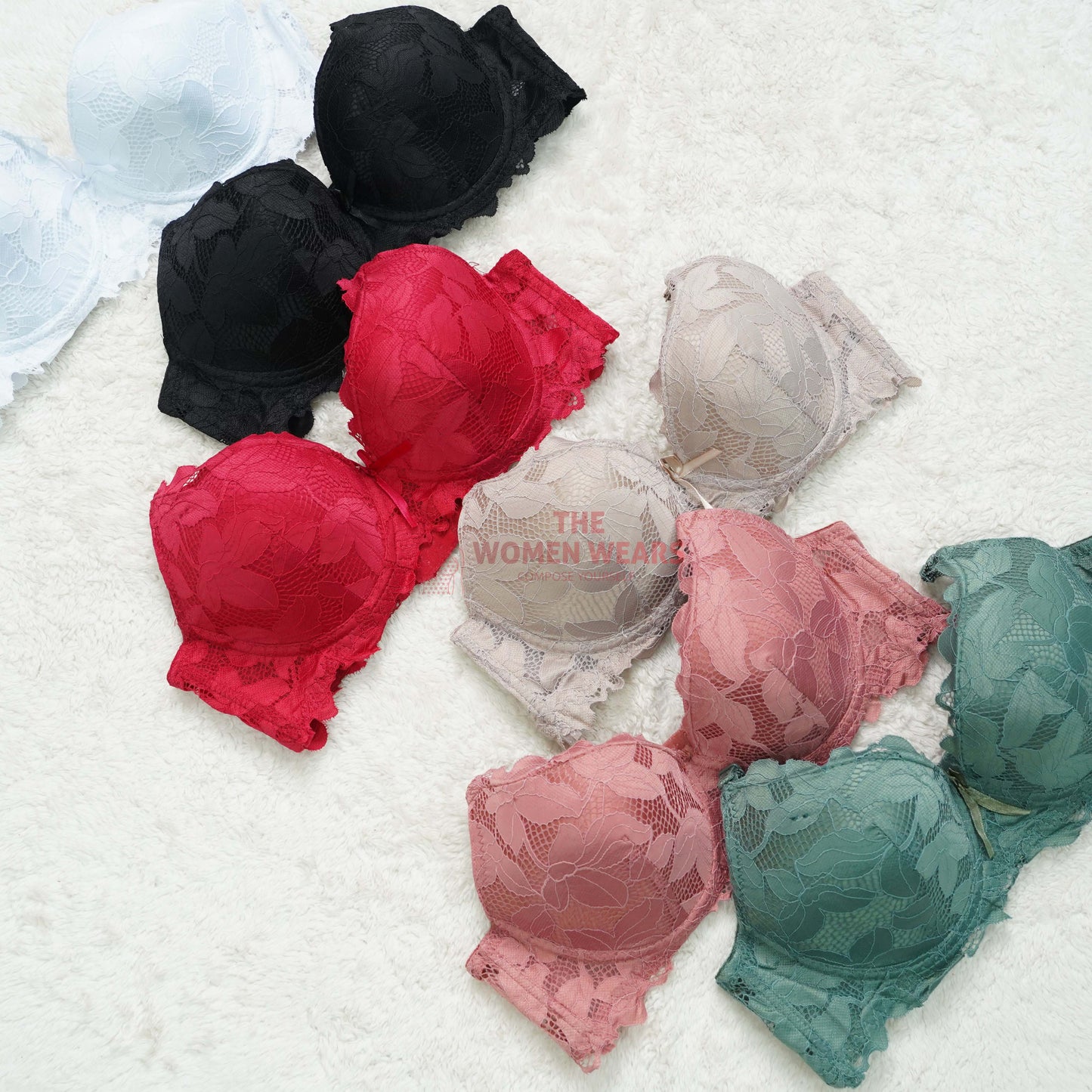 Womens Double Pushup Padded Lace Bra (REF-77002)