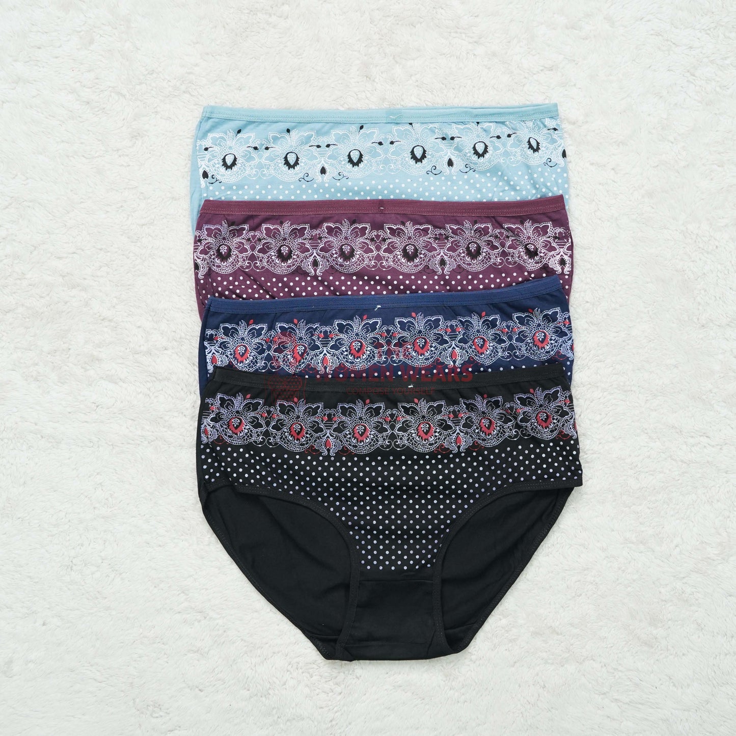 Doted & Flower Printed Panties (ZN-064)