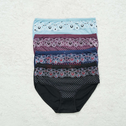 Doted & Flower Printed Panties (ZN-064)