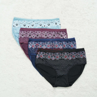 Doted & Flower Printed Panties (ZN-064)