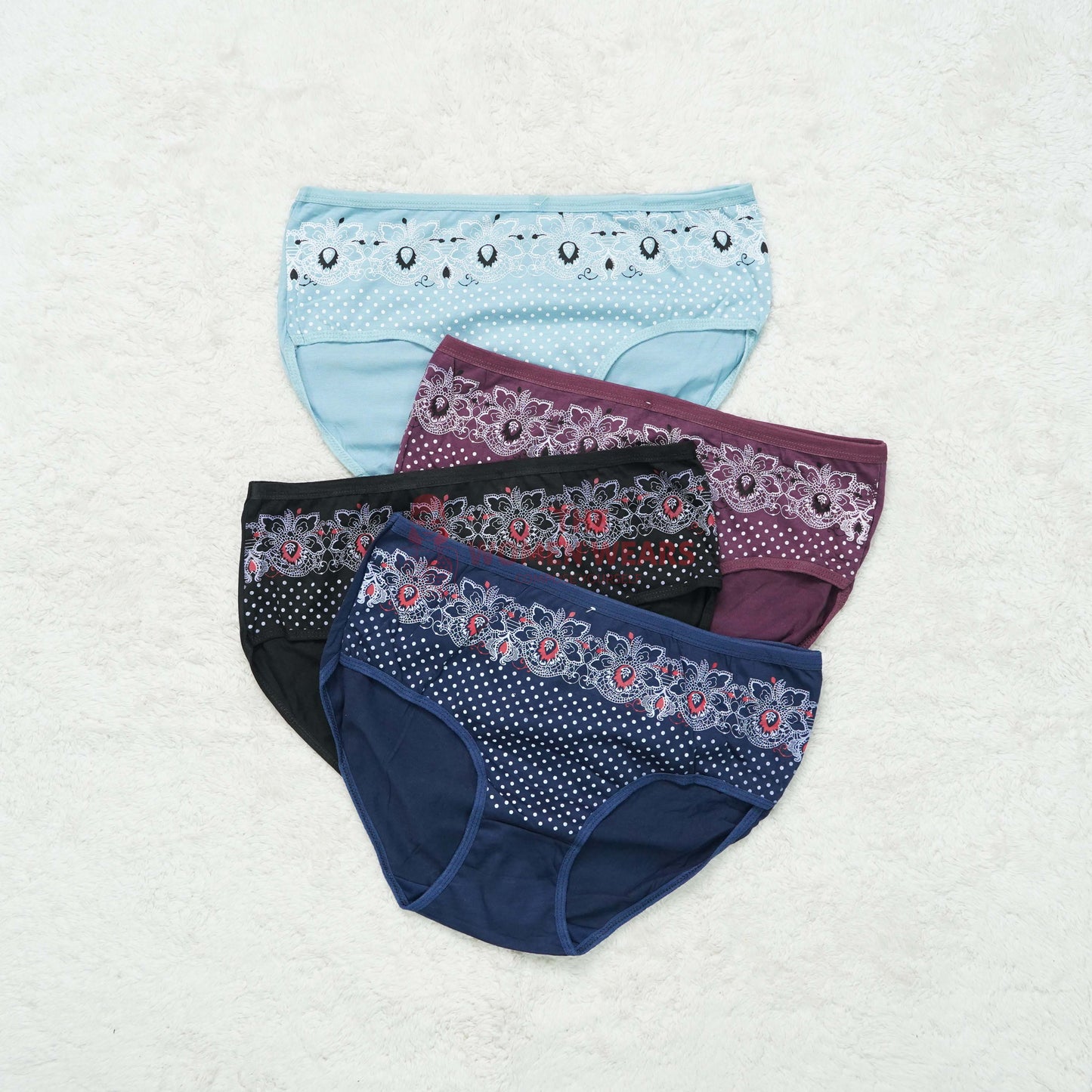 Doted & Flower Printed Panties (ZN-064)