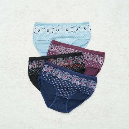 Doted & Flower Printed Panties (ZN-064)