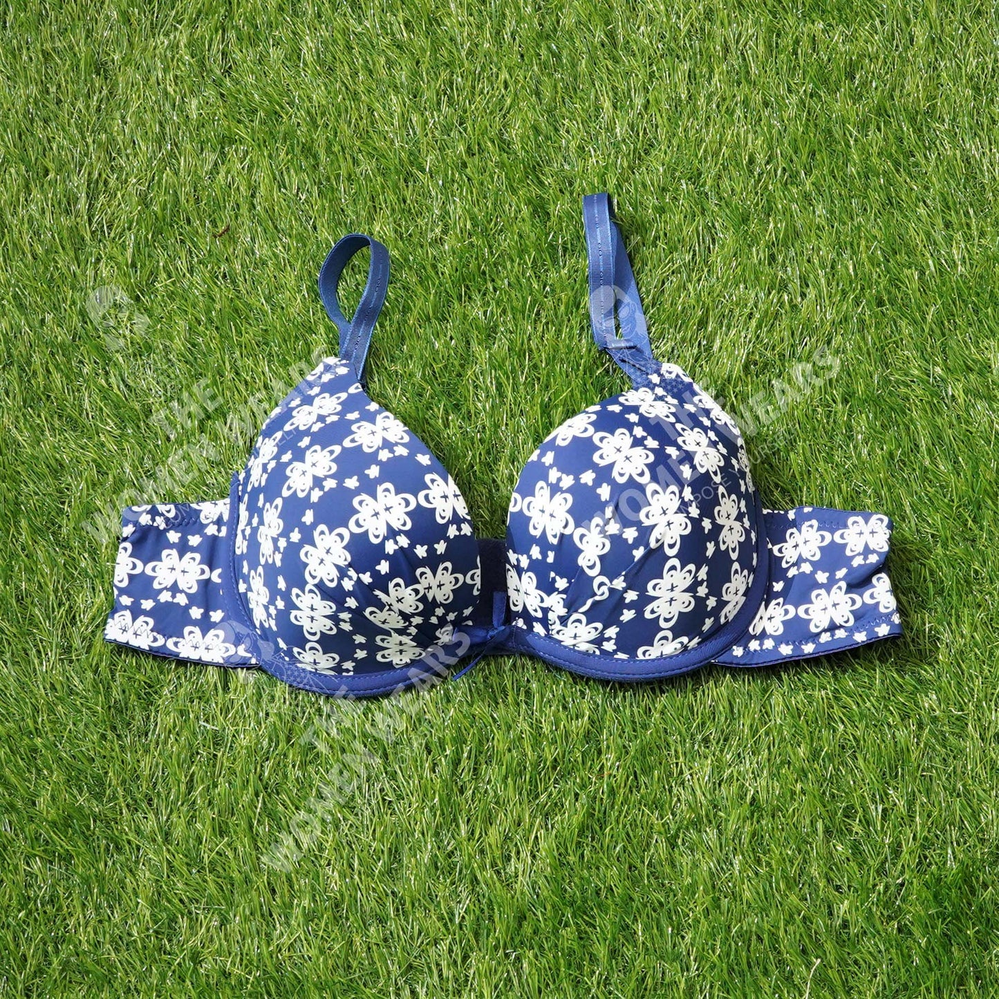 Poly Cotton Flower Print Push Up Padded Bra (3912)