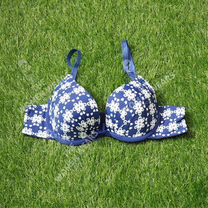 Poly Cotton Flower Print Push Up Padded Bra (3912)
