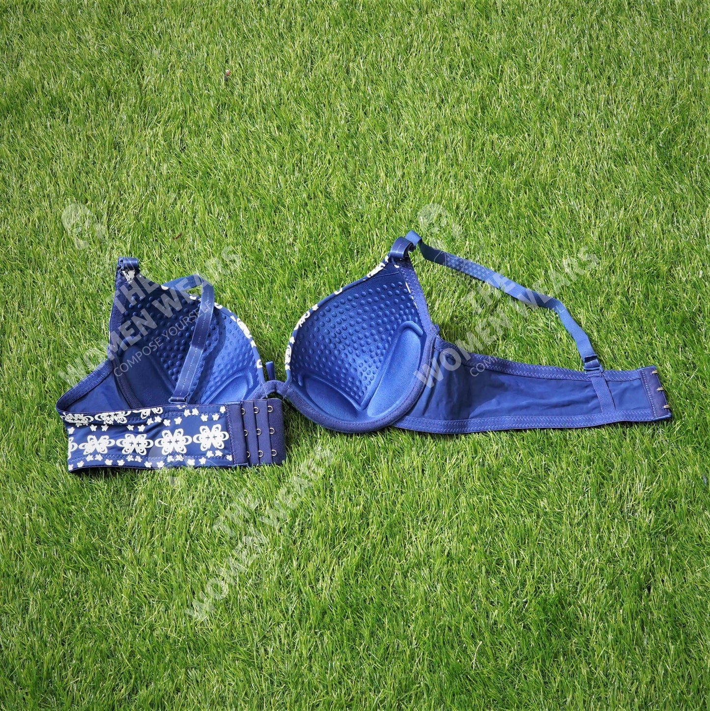 Poly Cotton Flower Print Push Up Padded Bra (3912)