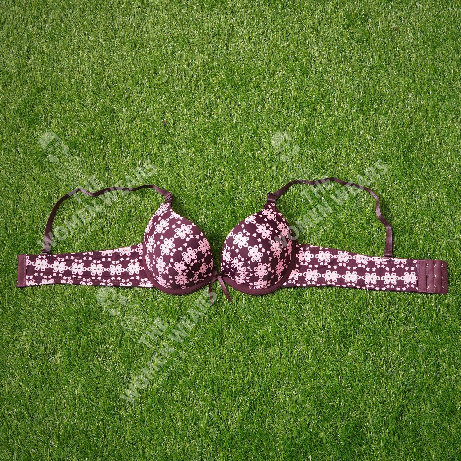 Poly Cotton Flower Print Push Up Padded Bra (3912)