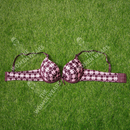 Poly Cotton Flower Print Push Up Padded Bra (3912)