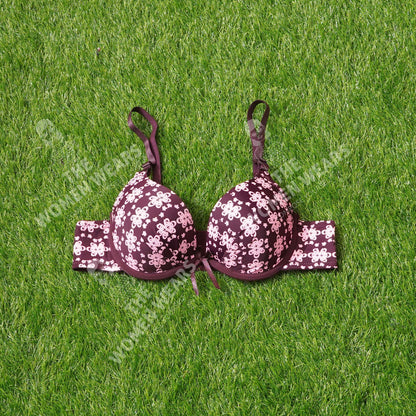 Poly Cotton Flower Print Push Up Padded Bra (3912)