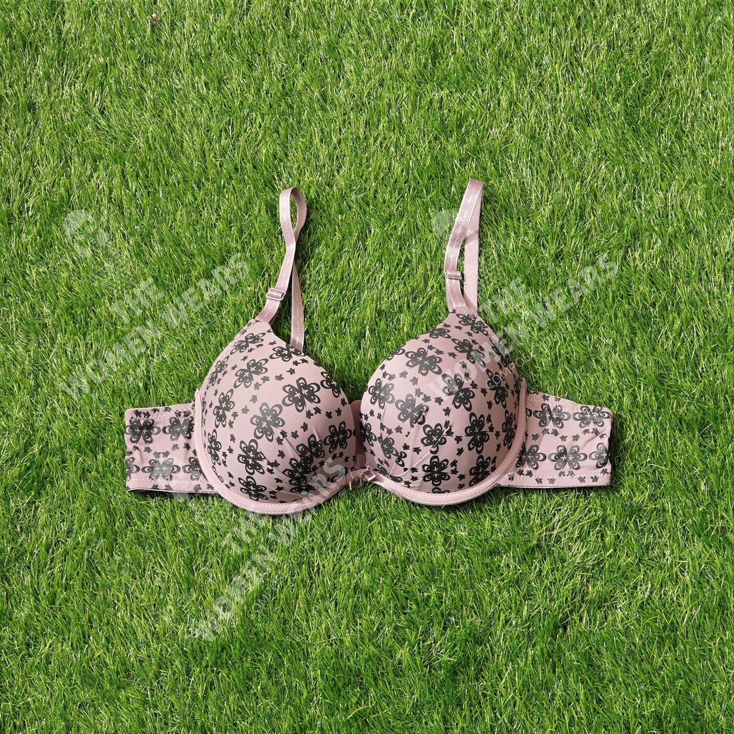 Poly Cotton Flower Print Push Up Padded Bra (3912)