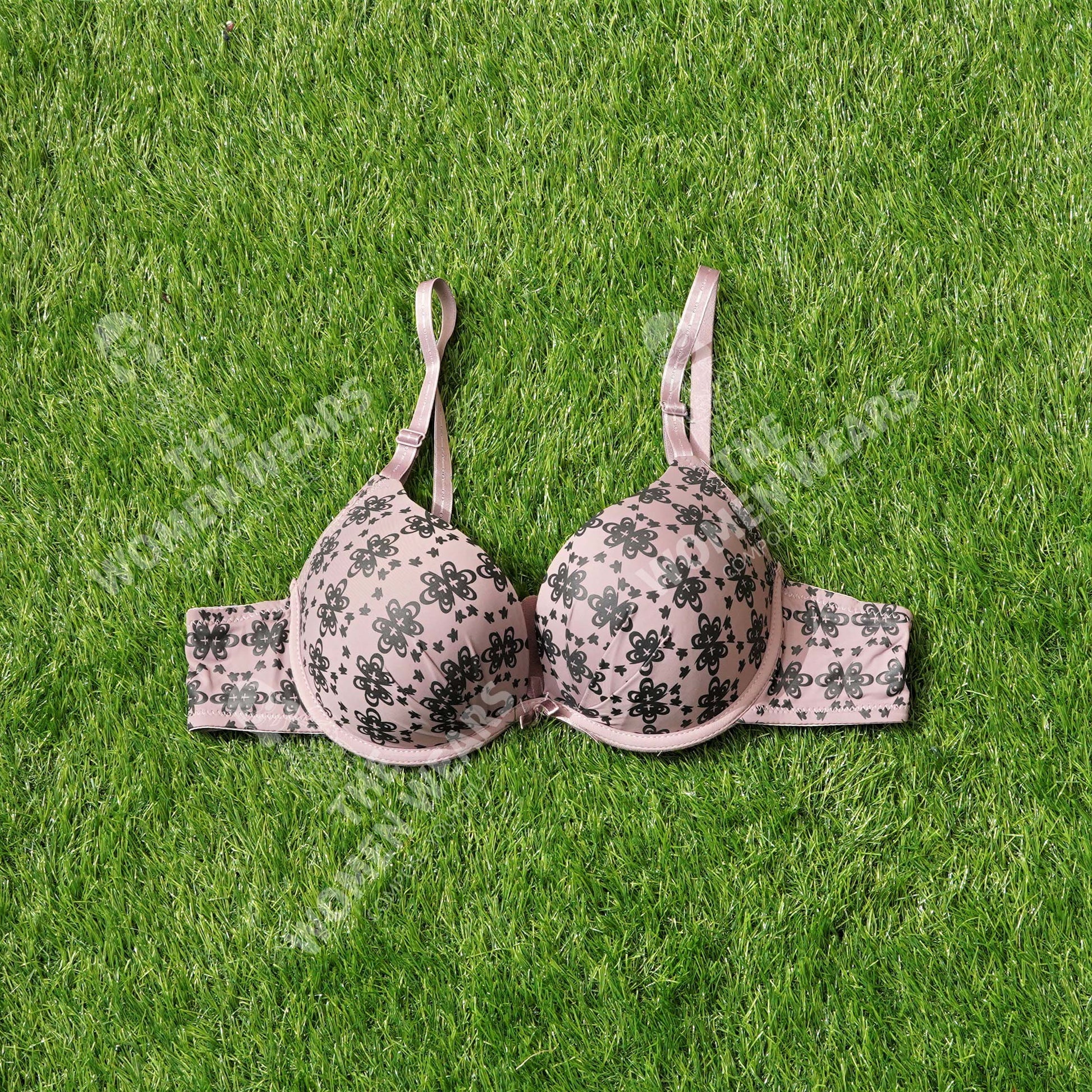 Poly Cotton Flower Print Push Up Padded Bra (3912)