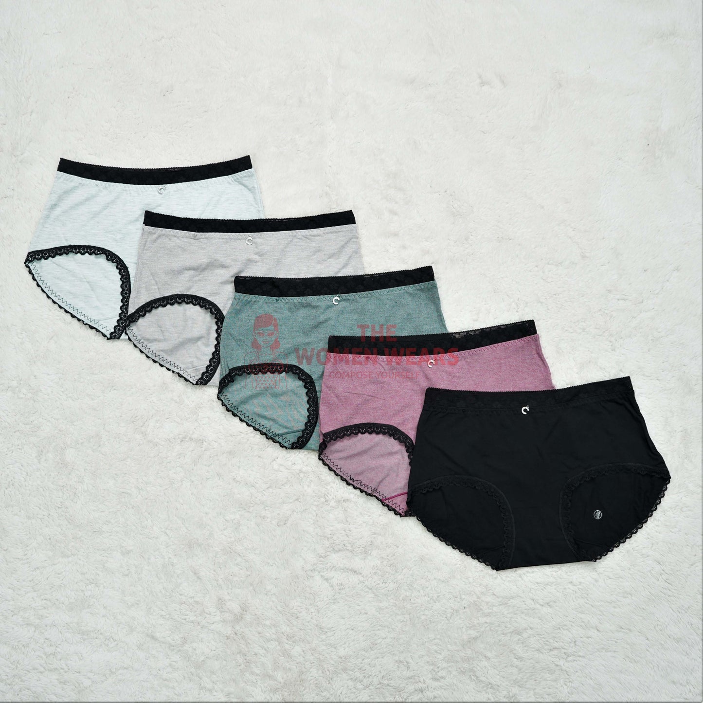 Teen's Cotton Panty With Lace Border (K167)