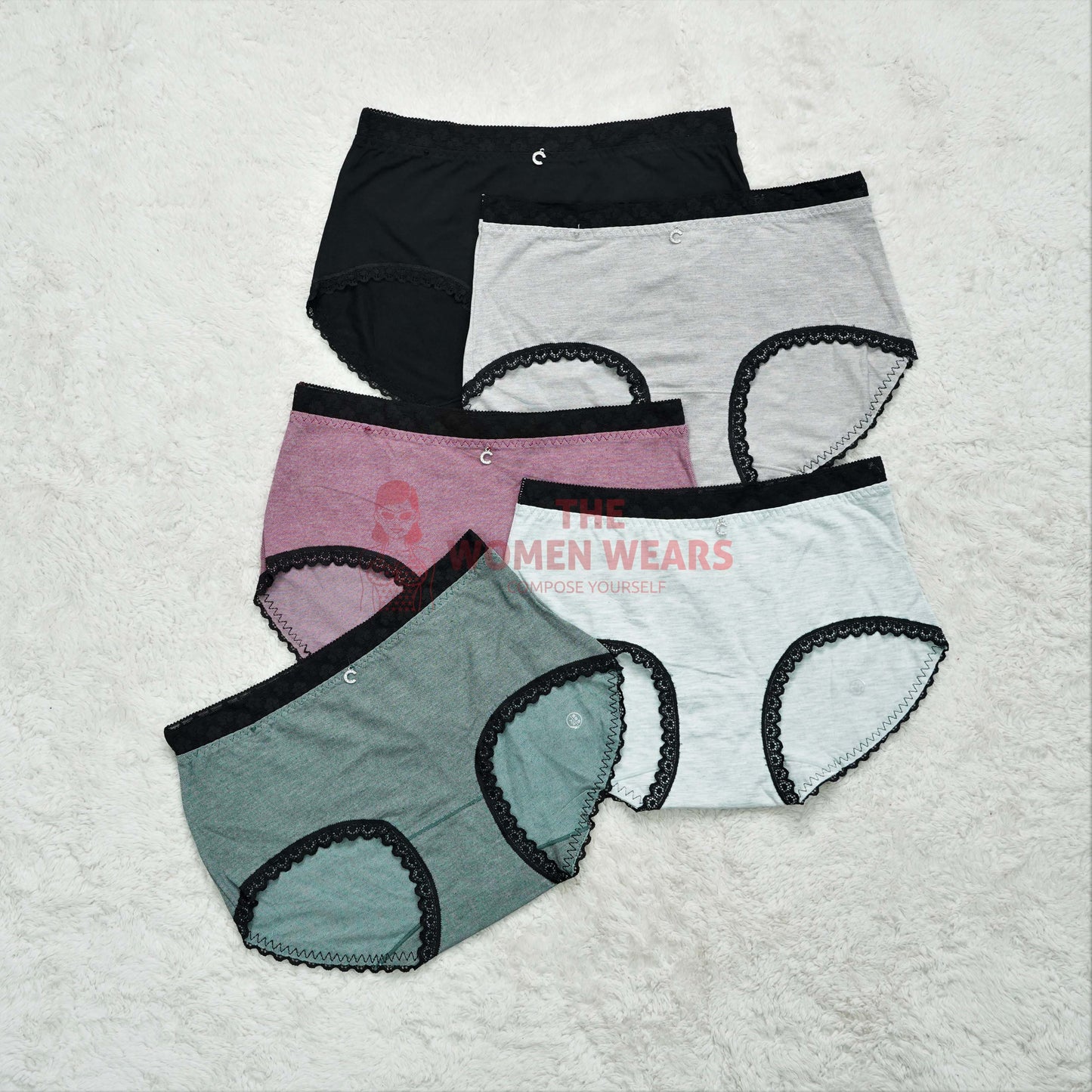 Teen's Cotton Panty With Lace Border (K167)