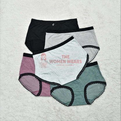 Teen's Cotton Panty With Lace Border (K167)