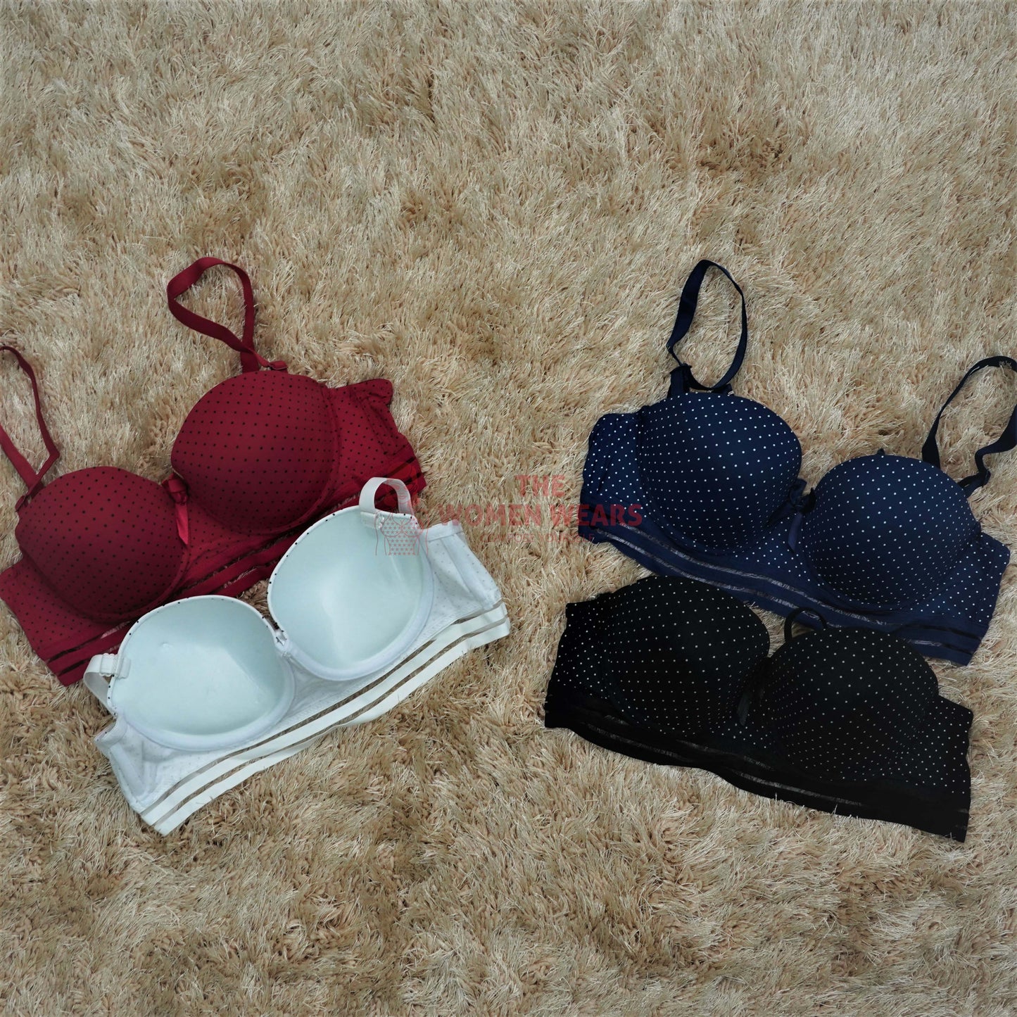 Women's Latest Dotted Wide Elastic Padded Bra (Lisa's Secret) SK_17