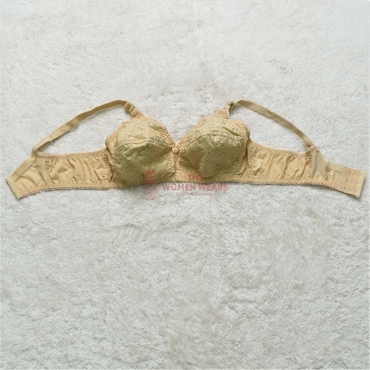 Women's Old Fashion Single Color Embroidery Bra (6457)
