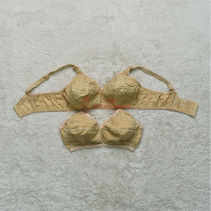 Single Colour Embroidered Wireless Bra 6457 view 6