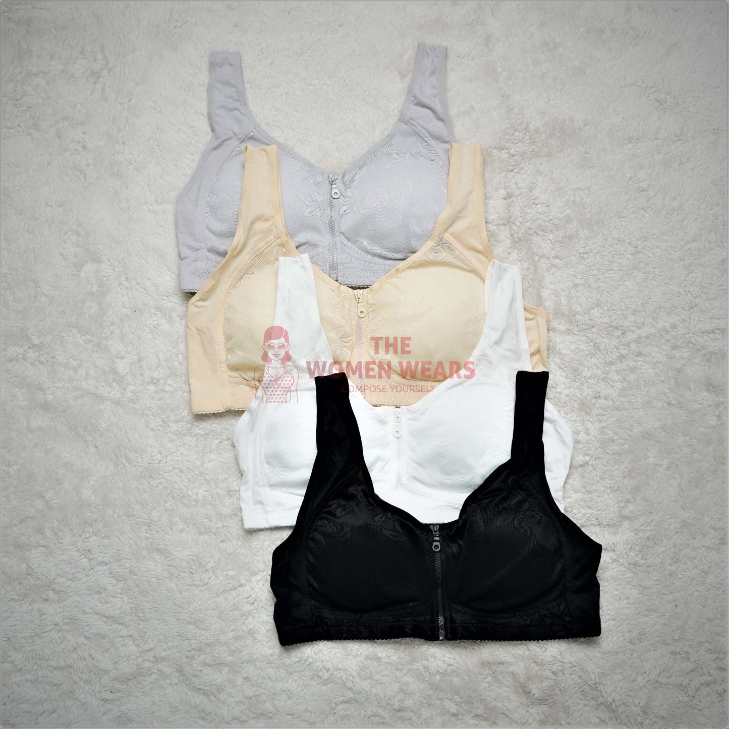 Women's Front Closure Padded Bra (2180)