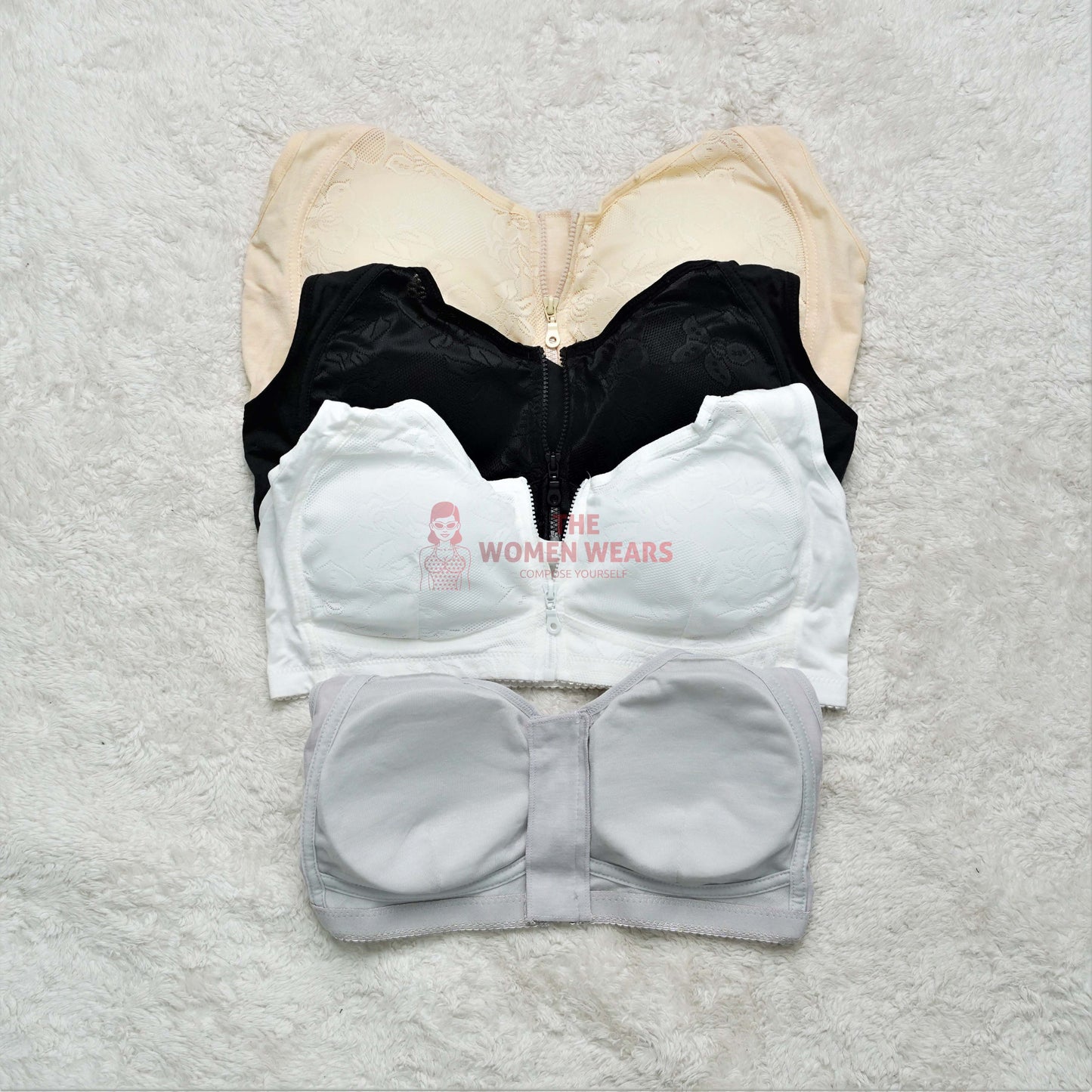 Women's Front Closure Padded Bra (2180)