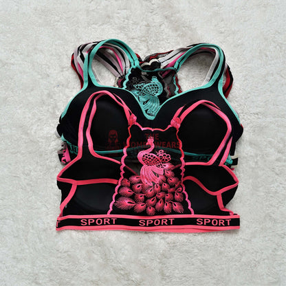 Girls Soft Peacock Sport Gym Bra (334)