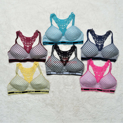 Women's Full Cup Padded Lines Printed Bra (ABLL)