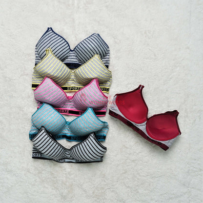 Women's Full Cup Padded Lines Printed Bra (ABLL)
