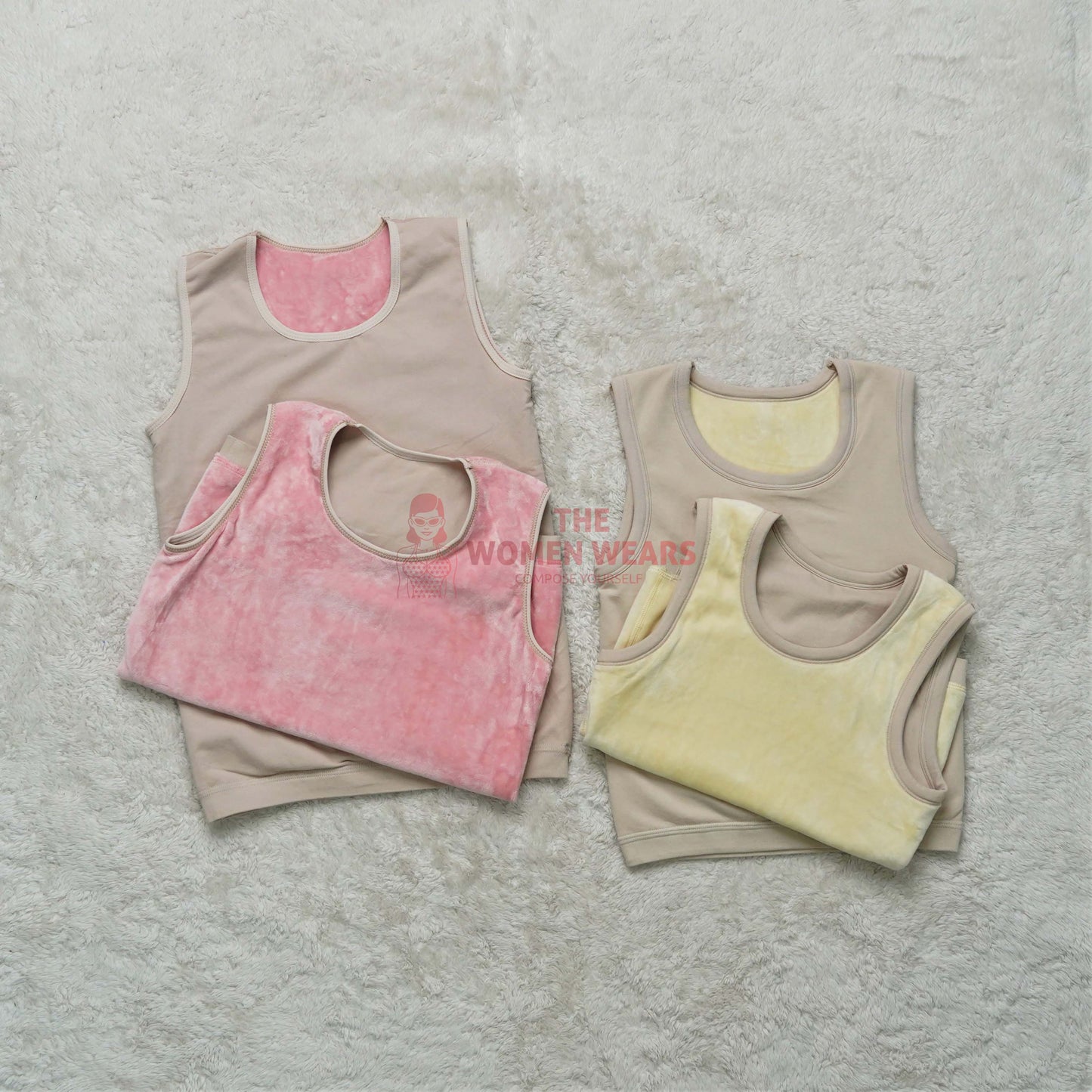 Women Soft Velvet Stuff Tank Sleeveless Undershirt (2934)