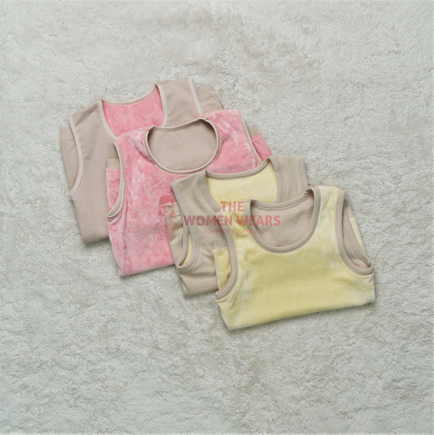 Women Soft Velvet Stuff Tank Sleeveless Undershirt (2934)