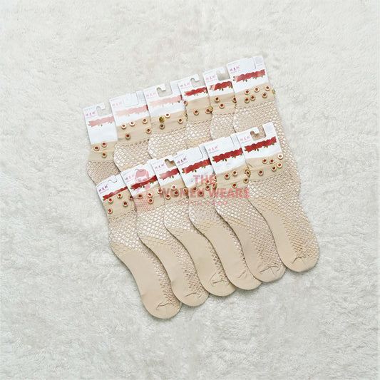 Pack Of 3 Ladies Net Transparent Sock SK (0007)