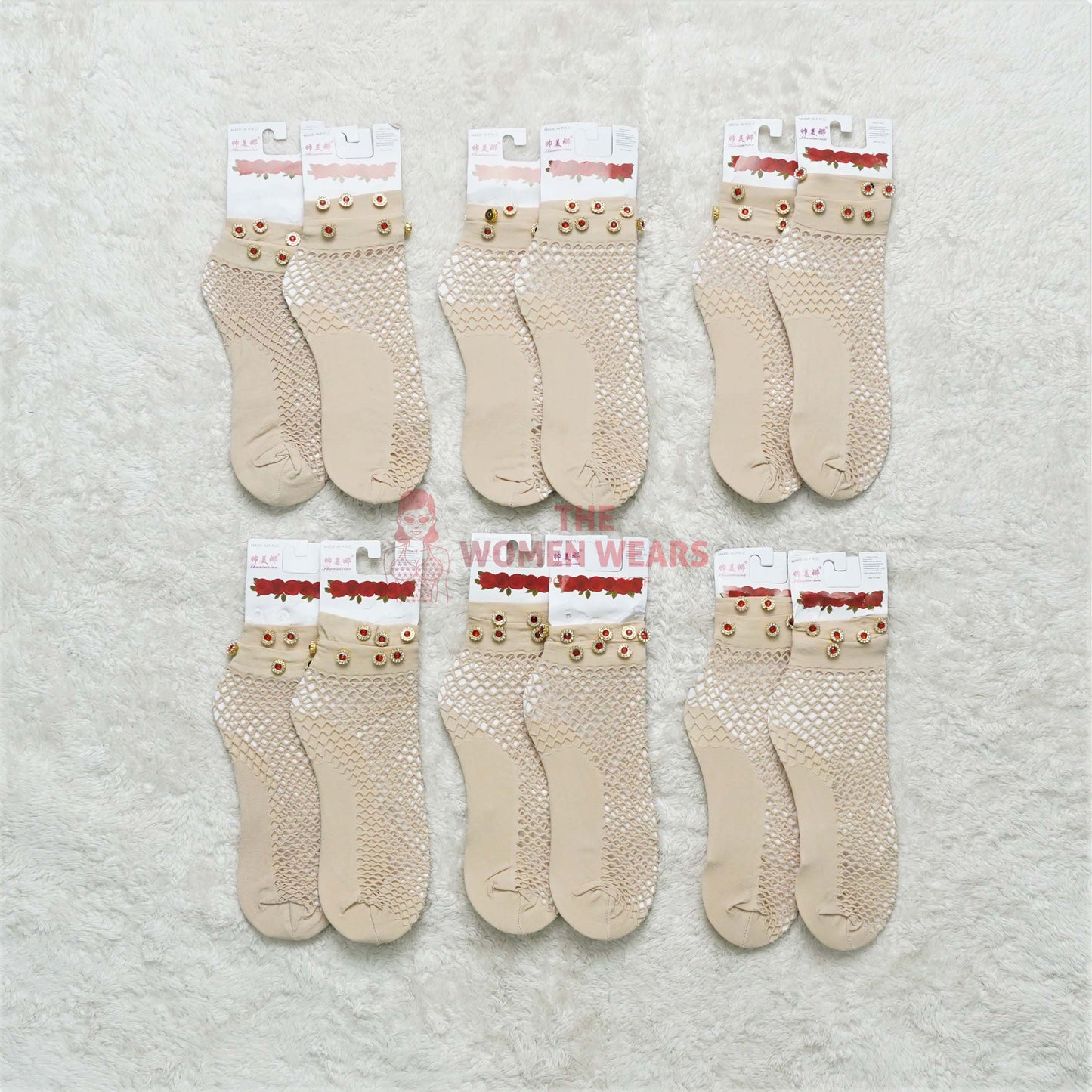 Pack Of 3 Ladies Net Transparent Sock SK (0007)