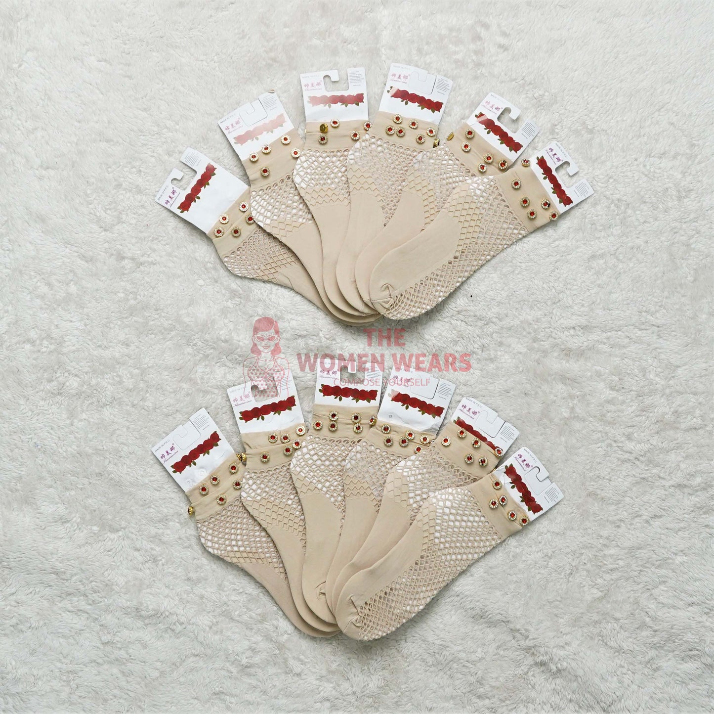 Pack Of 3 Ladies Net Transparent Sock SK (0007)