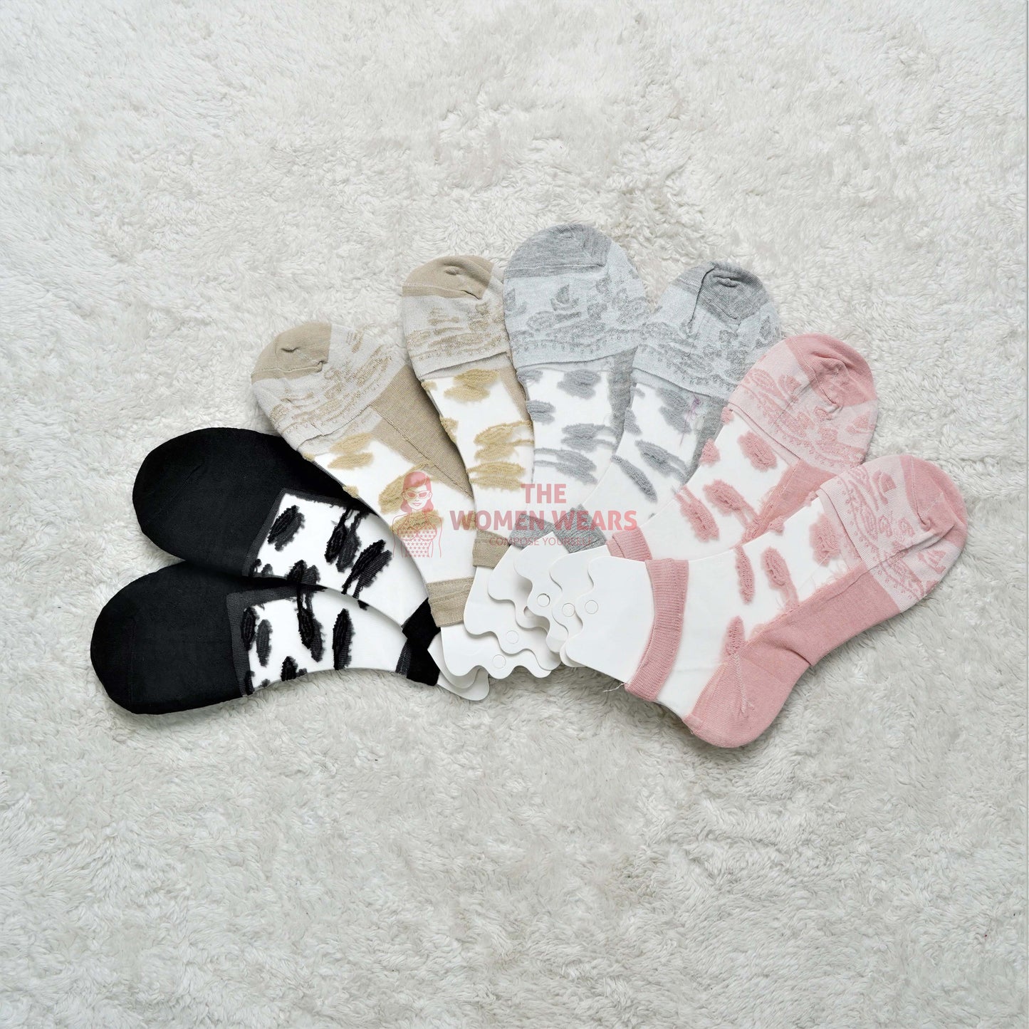 Ladies Transparent Anklet Net Socks SK (0002)