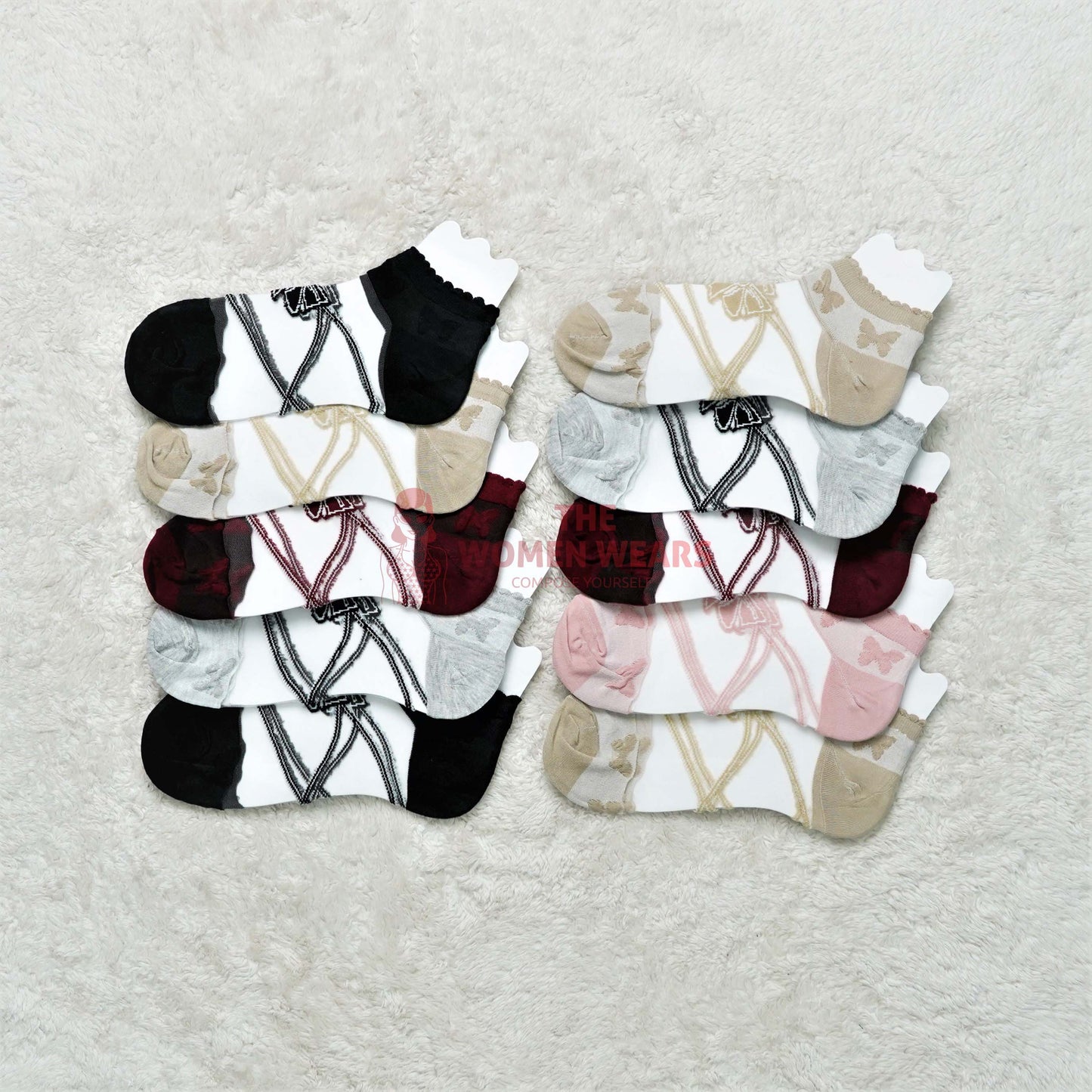 Pack of New Design Girls Transparent Anklet Net Socks SK (0005)