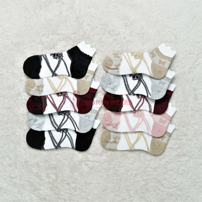 Sheer pearl anklet socks multipack SK0005 image 1