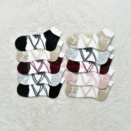 Pack of New Design Girls Transparent Anklet Net Socks SK (0005)