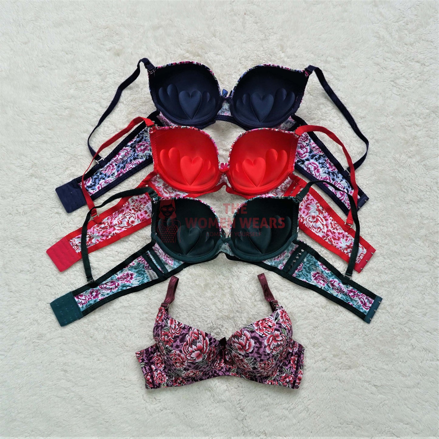 Women's Pushup Textured Padded Bra (82-988)