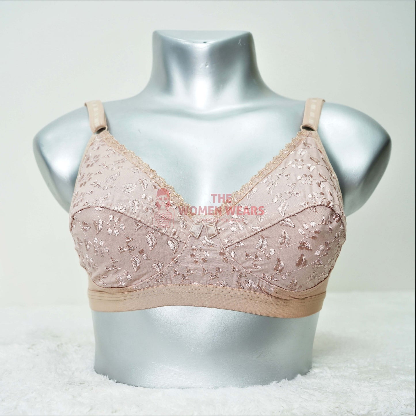 Women's Full Cup Floral Soft Non Wired Bra (6082)