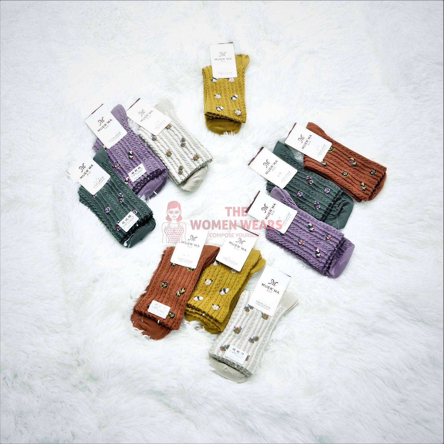 Girls Soft Floral & Colorful Socks (457)