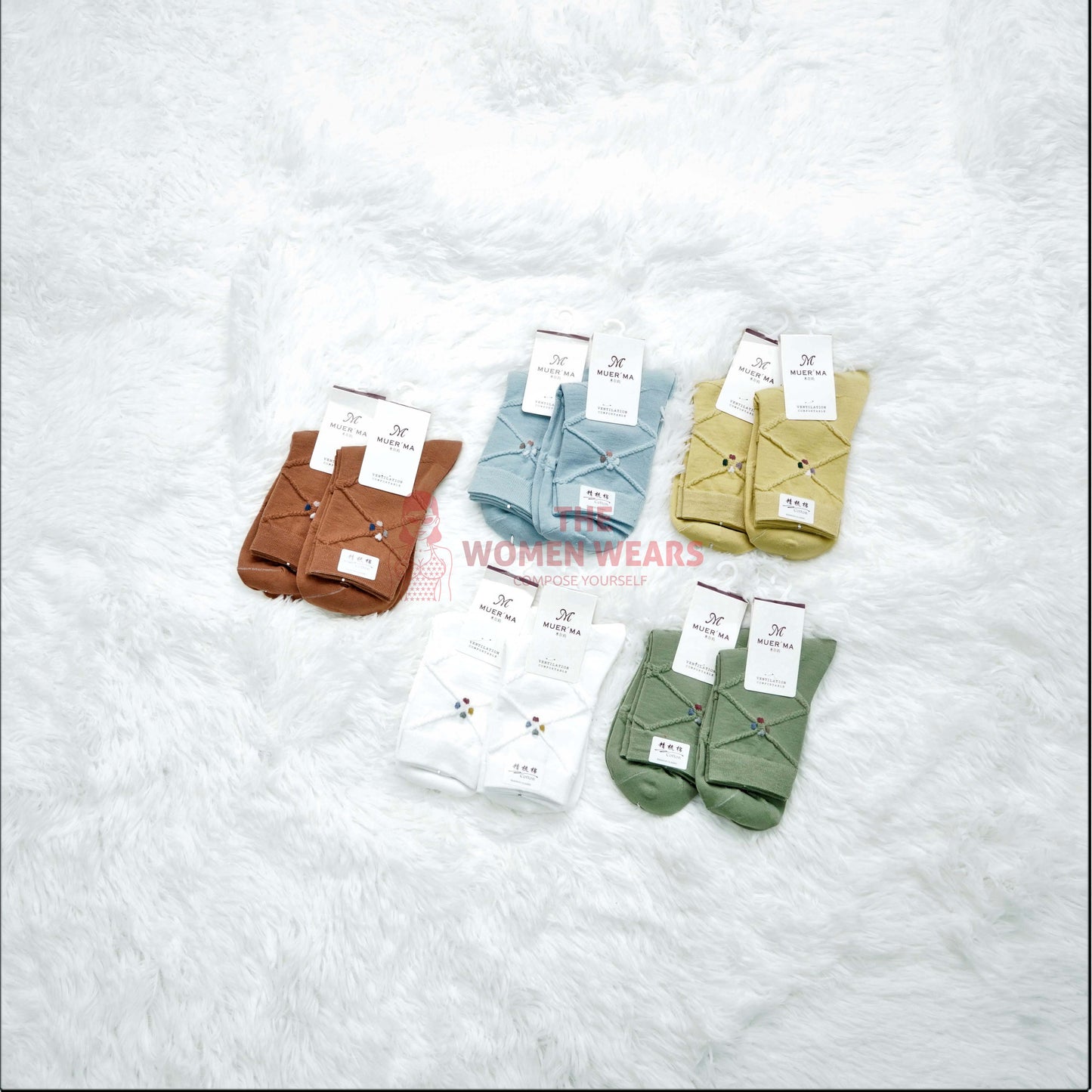 Girls Colorful Floral Socks Pack (458)