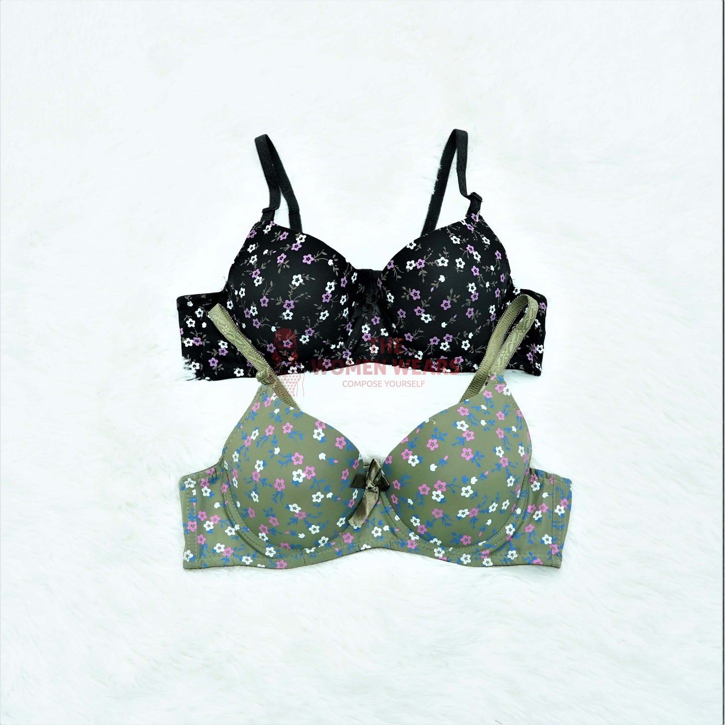 Women's Floral Nylon Pushup Padded Bra (16150) (Copy)