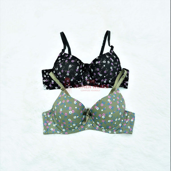 Women's Floral Nylon Pushup Padded Bra (16150) (Copy)
