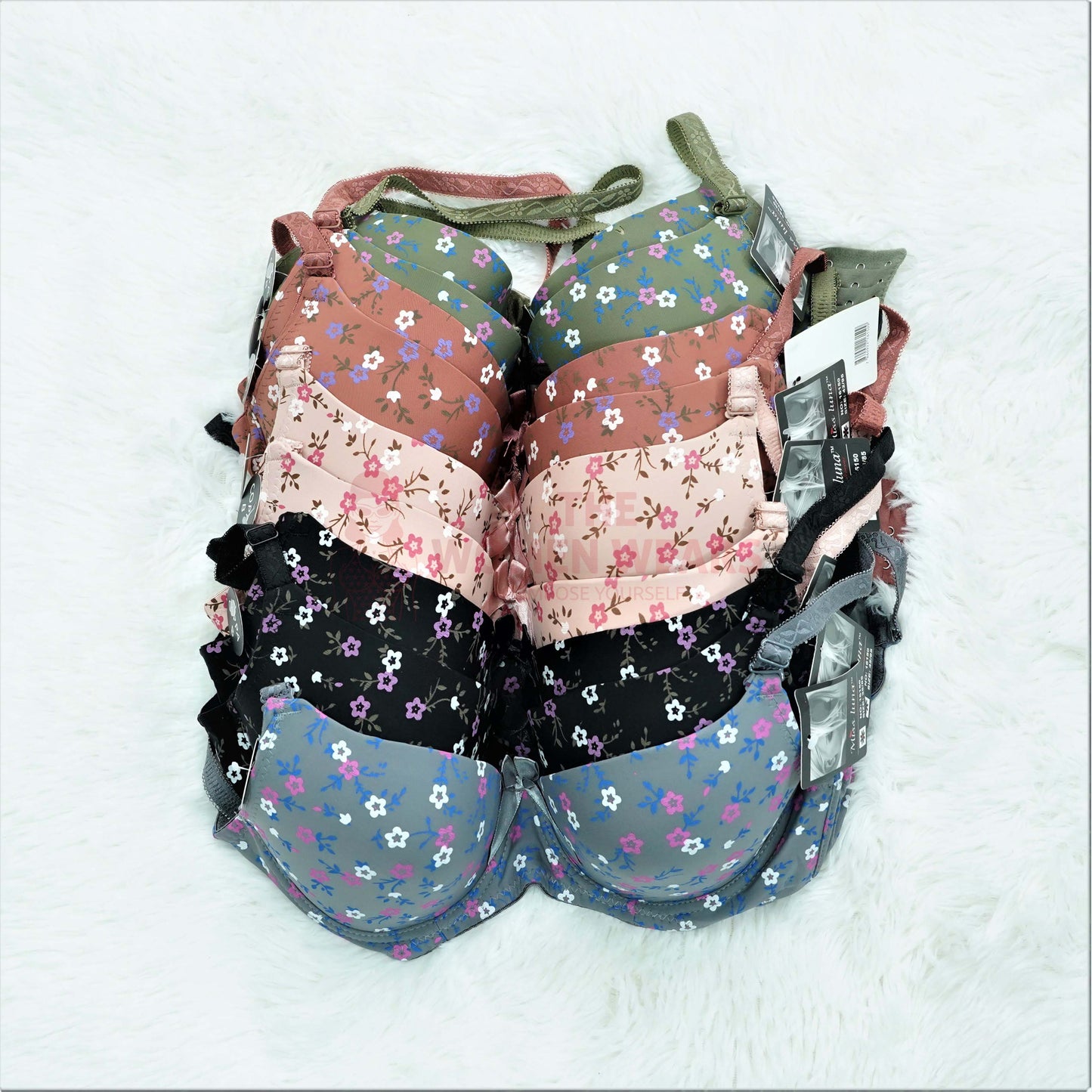 Women's Floral Nylon Pushup Padded Bra (16150) (Copy)