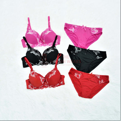 Floral Lace Underwire Bra Set 014 view 5