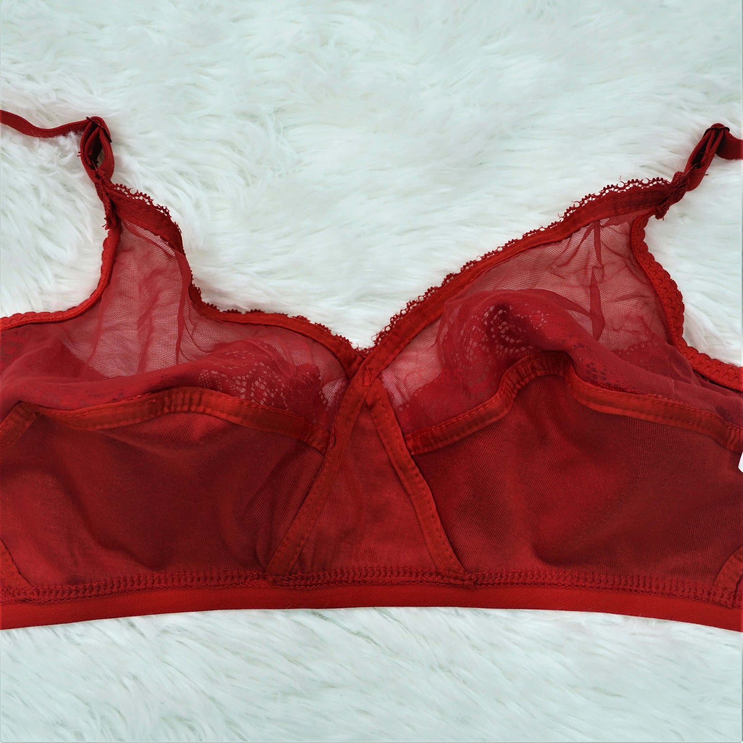 Women's Floral Lace Net Non Padded Bra (06125)